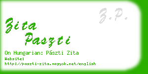 zita paszti business card
