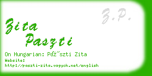 zita paszti business card